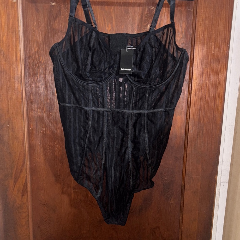 Torrid Black Mesh Bodysuit